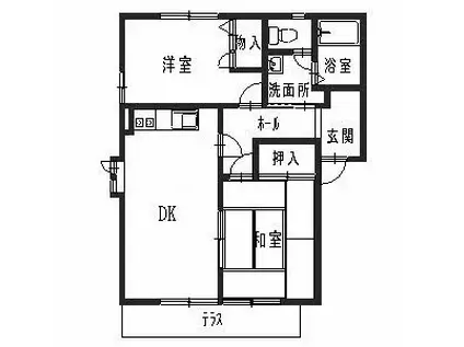フローラルUNO(2DK/1階)の間取り写真