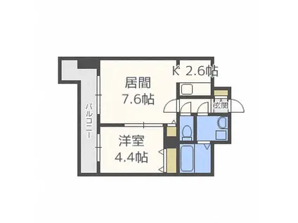 レジディア札幌駅前(1LDK/4階)の間取り写真