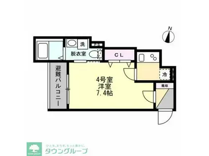 ベイルーム海老名(1K/3階)の間取り写真