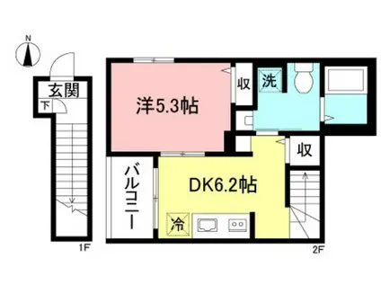 WITH SAKURAGAOKA(1DK/1階)の間取り写真