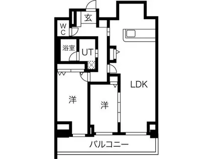 ロイジェント日吉II(2LDK/10階)の間取り写真