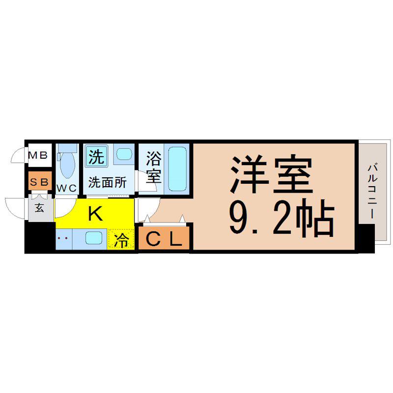 S-FORT名駅南五丁目(1K/8階)の間取り写真