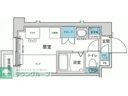 キャンバスヴィレッジ元住吉(ワンルーム/5階)の間取り写真