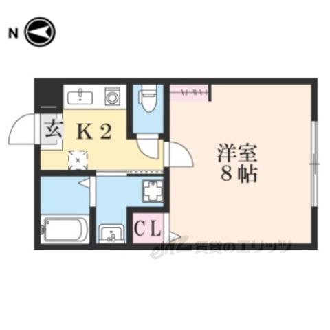 サンクトスコート京都駅北(1K/1階)の間取り写真