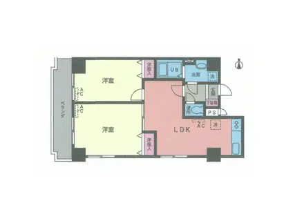 アルテッツァ紺屋町(2LDK/12階)の間取り写真