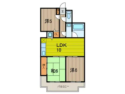 コスモ浦和南セカンドステージ(3LDK/4階)の間取り写真
