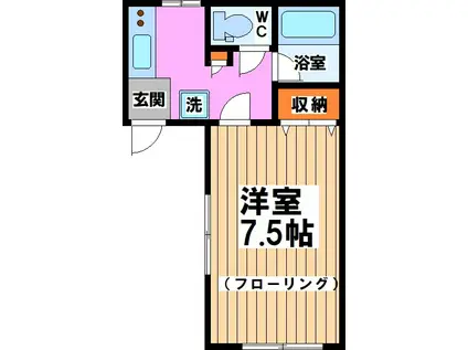 コーポよしざわ2号棟(1K/1階)の間取り写真