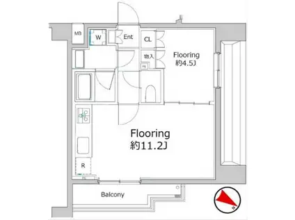 グランヴァン駒沢大学(1LDK/4階)の間取り写真