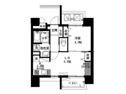 ブランシュール北町(1LDK/4階)の間取り写真