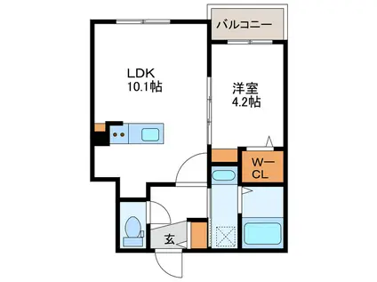 TRYBAL SPACE 北17条 トライバルスペース北17条(1LDK/3階)の間取り写真