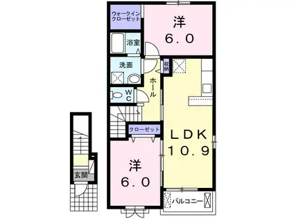 シェルガーデン真間(ワンルーム/1階)の間取り写真
