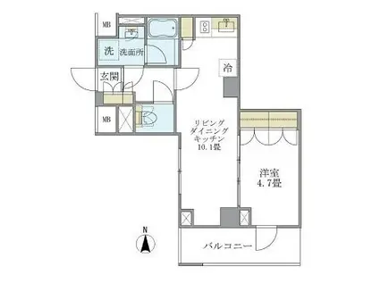 BRILLIA IST 北沢(1LDK/2階)の間取り写真