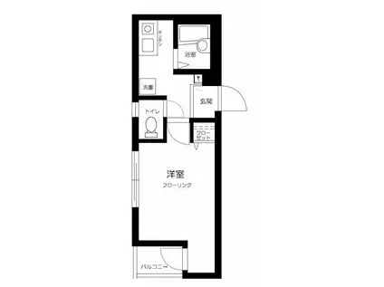 スカイガーデン南品川(1K/1階)の間取り写真