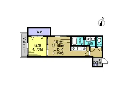 トラフト馬橋(1LDK/3階)の間取り写真