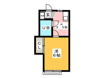 雅15ハイム(1K/1階)の間取り写真
