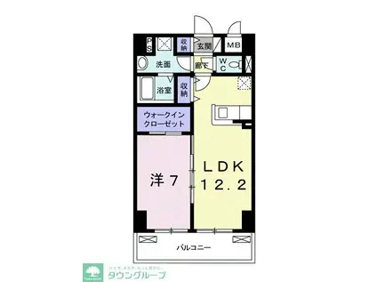 エスペランサ国立(1LDK/6階)の間取り写真