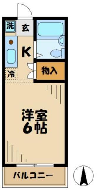 ハイツエスポワール2(1K/2階)の間取り写真