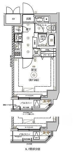 RELUXIA墨田東向島(1K/3階)の間取り写真