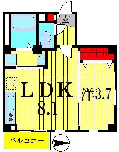 シルフィード(1LDK/3階)の間取り写真