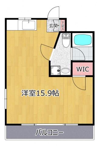 フォックスヒルズ(ワンルーム/3階)の間取り写真