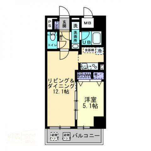 エルドラード常磐町(1LDK/5階)の間取り写真