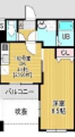 BELLAUBE大久保(1DK/1階)の間取り写真