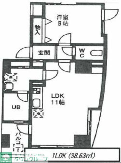 AXIS下町(1LDK/3階)の間取り写真