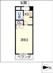 ラフィーネ新宿(1K/3階)の間取り写真