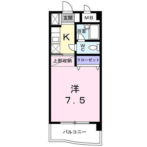 高城マナーハウス(1K/5階)の間取り写真