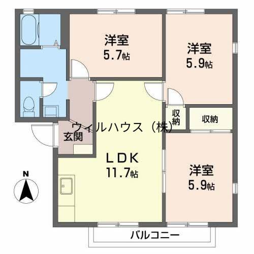 メゾン プレミール(3LDK/2階)の間取り写真
