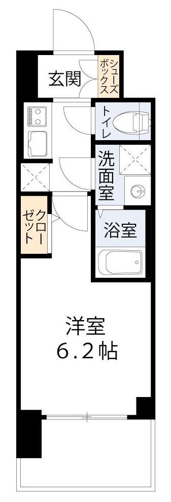 S-RESIDENCE城東SEVER(1K/12階)の間取り写真
