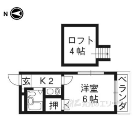AXISⅡ(1K/1階)の間取り写真