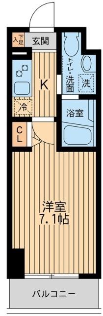 HF関内レジデンス(1K/13階)の間取り写真