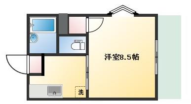 パインビレッジ南斎院(1K/1階)の間取り写真