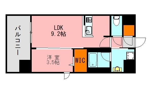 LANDIC PREMIUM O115(1LDK/3階)の間取り写真
