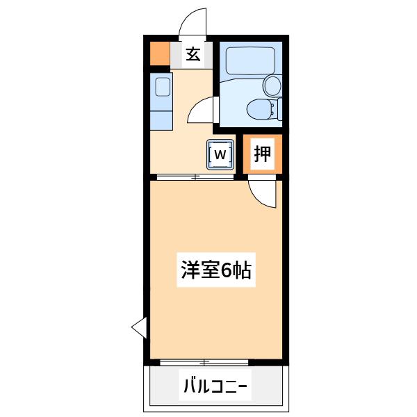 アーバンガーデニア(1K/2階)の間取り写真