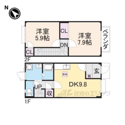 アイハウス(2LDK/1階)の間取り写真