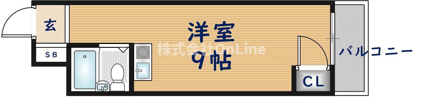 エクセレント小若江(ワンルーム/2階)の間取り写真