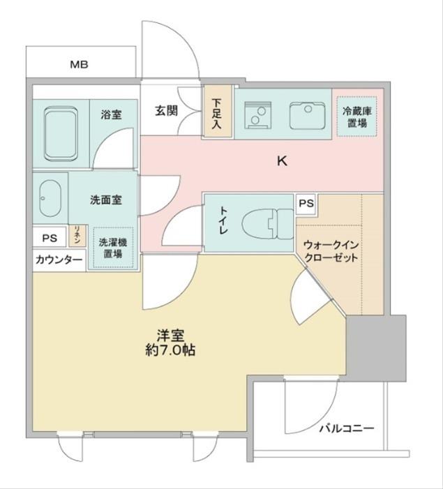 CAVANA浅草(1K/3階)の間取り写真