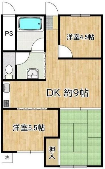 希望ヶ丘コーポラスA棟(3DK/1階)の間取り写真