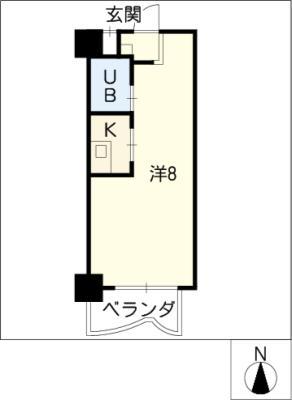 水主町ロイヤルハイツ(1K/5階)の間取り写真