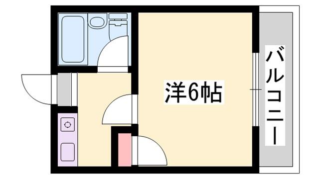 ラフィーネ北八代(1K/4階)の間取り写真