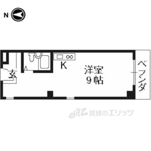 ビル(ワンルーム/5階)の間取り写真