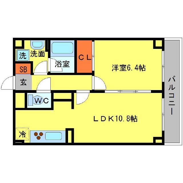 プランドール(1LDK/2階)の間取り写真