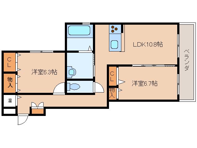 CROSSROADS(2LDK/3階)の間取り写真