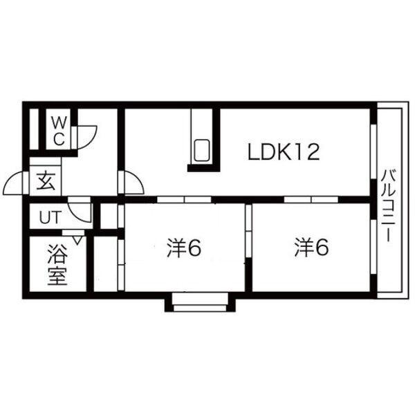 山田コーポ(2LDK/2階)の間取り写真