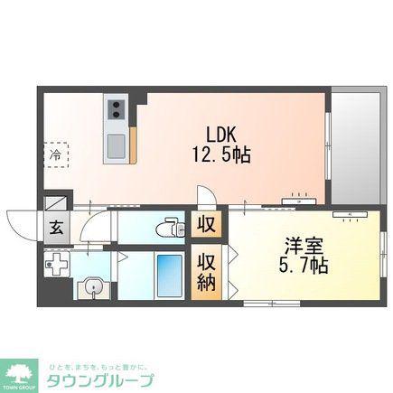 サンジュ(1LDK/3階)の間取り写真