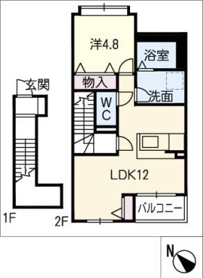 ラピュタ(1LDK/2階)の間取り写真