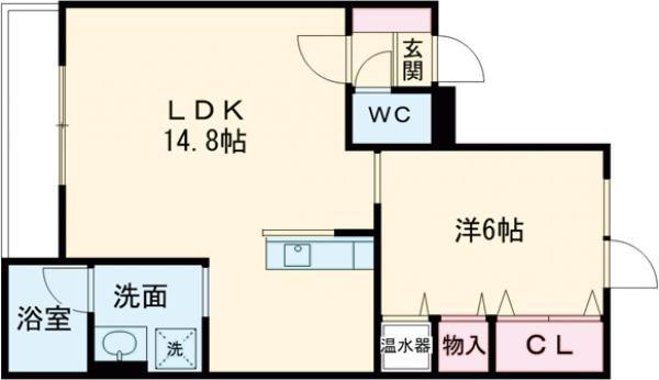 VIVACE(1LDK/2階)の間取り写真