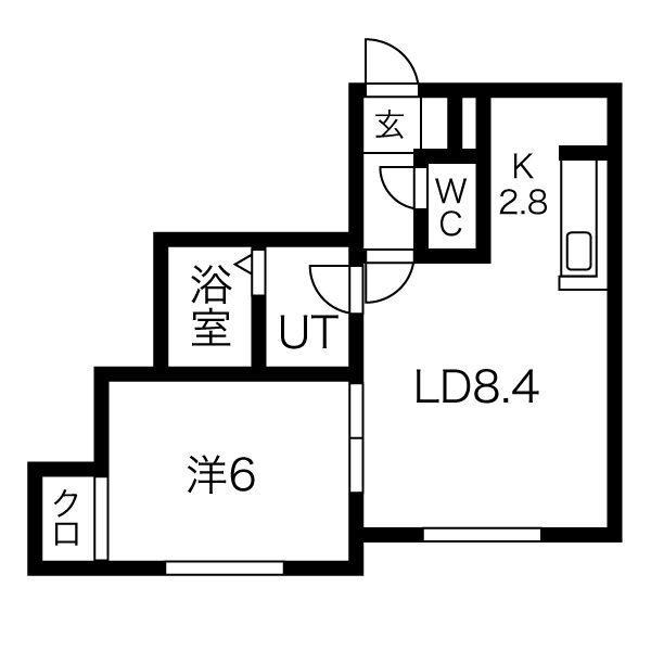 VIVACE白石(1LDK/3階)の間取り写真